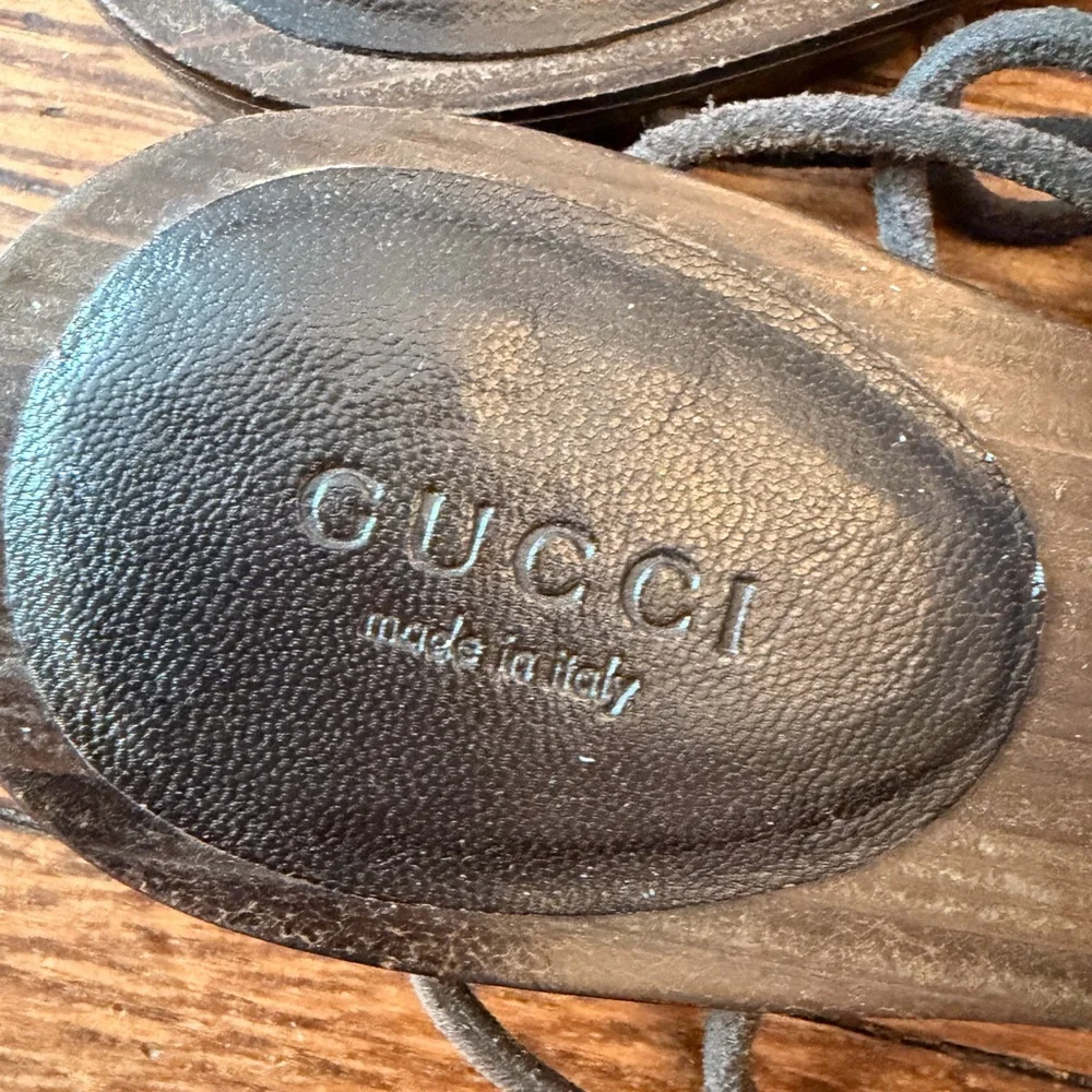 Gucci by Tom Ford Wood/leather sandals - Picture 3 of 5
